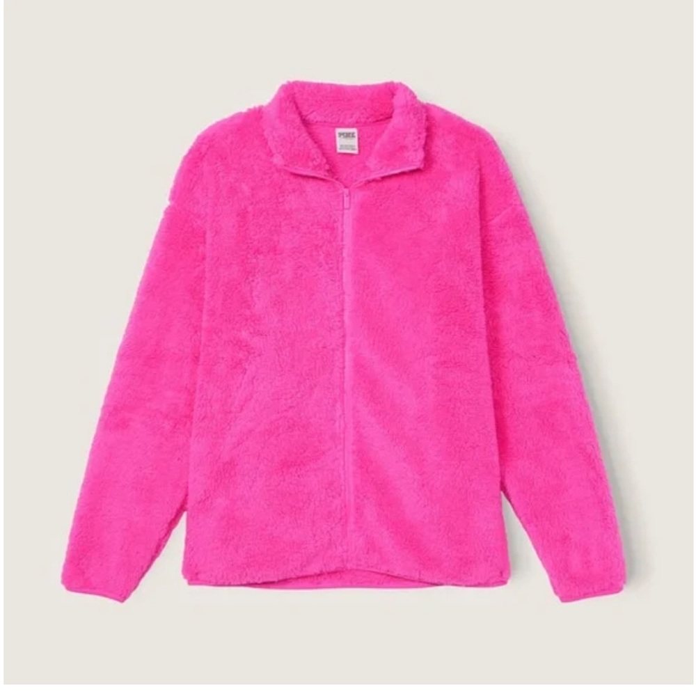 Victoria's Secret
ATOMIC PINK Teddy Full
Zip Jacket Barbie Pink